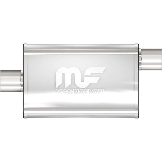 Stainless Muffler 2in Center In / Offset Out