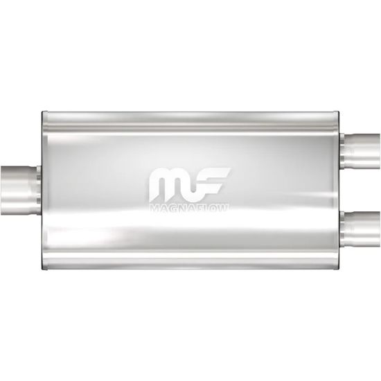 Stainless Muffler 3in Inlet/2.5in Dual Outlet