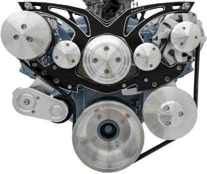 Pontiac V8 Style Track Serpentine Kit Blk Onyx