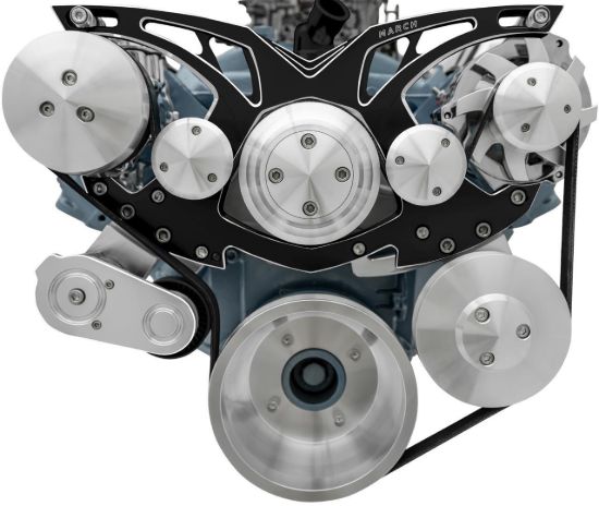 Pontiac V8 Style Track Serpentine Kit Blk Onyx