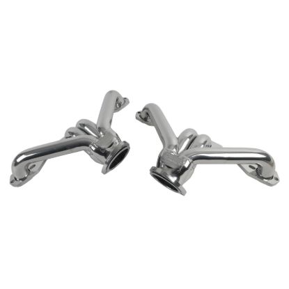 SBC Block Hugger Headers Blueprint Silver Ceramic
